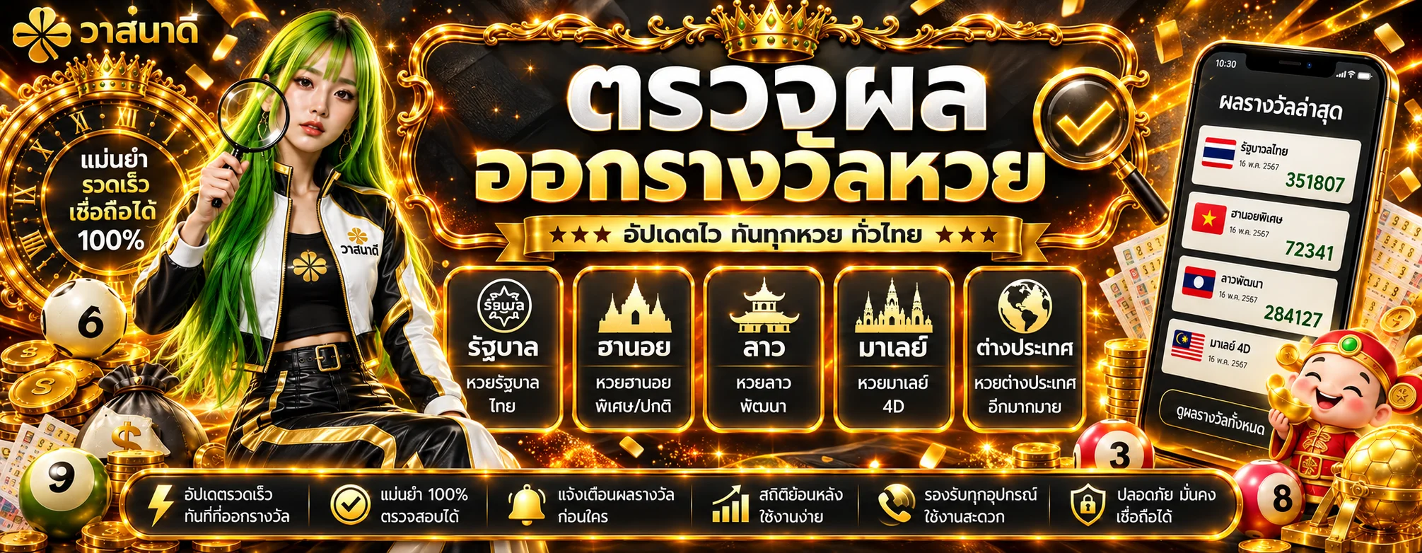 แบนเนอร์ตรวจผลหวยวาสนาดี